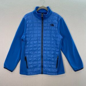 The North Face -Youth Boys Thermoball Hybrid Jacket 
 blue zip up quilted top XL